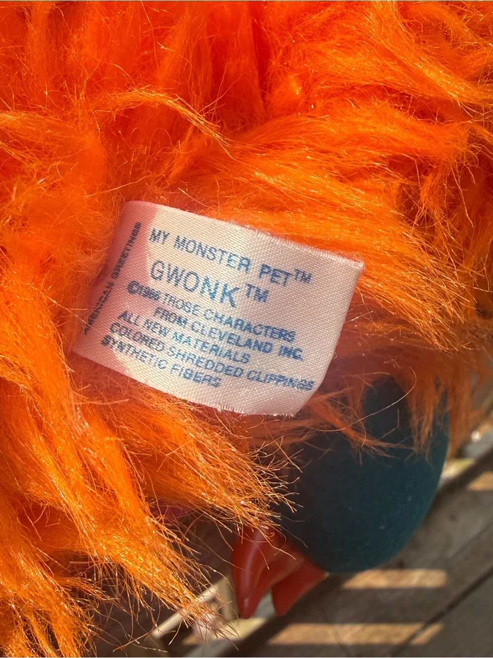 Vintage 1986 My Pet Monster GWONK Hand Puppet Plush Orange AmToy 80s Toy RARE